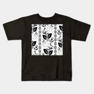 Print with Rose Inspired by Ukrainian Traditional Embroidery Kids T-Shirt